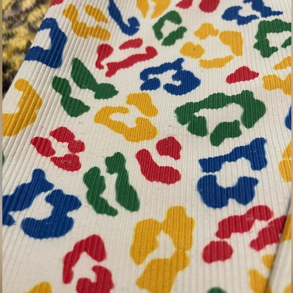 Beach Riot Set Primary Color Leopard Print Matching Set SZ Large - Picture 9 of 11